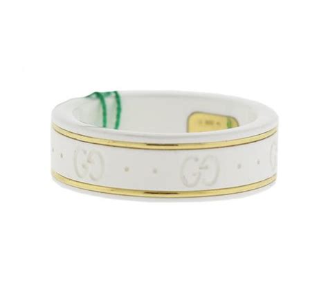 gucci white ceramic ring